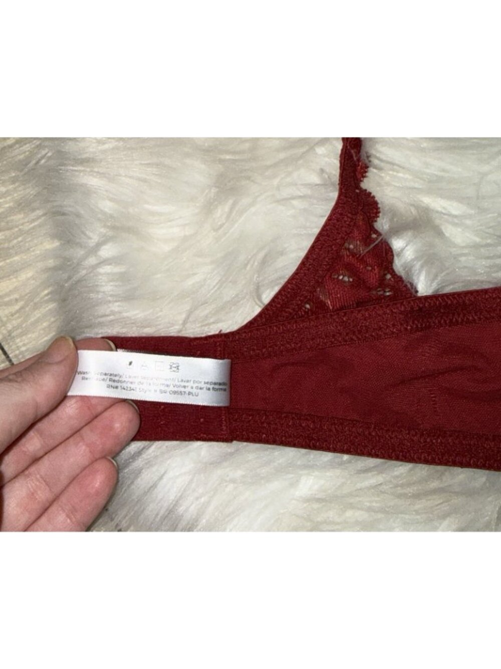 Adore Me 09557 Womens Push Up Plunge Bra Lace Underwire Padded 36C Red New Nwt - Picture 7 of 7